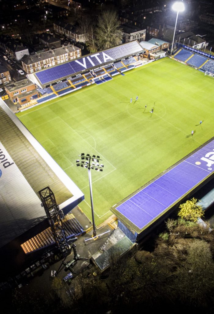 Logos on Stockport County night shot